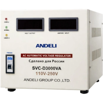 Cтабилизатор напряжения ANDELI SVC-D3000VA, белый