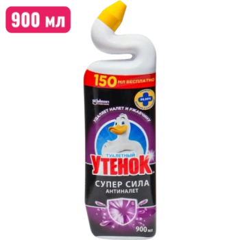 Средство для мытья туалета Туалетный Утенок Супер Сила "Антиналёт", 900 мл