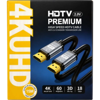 Кабель HDMI HDTV PREMIUM 18Gbps, 15 м, чёрный